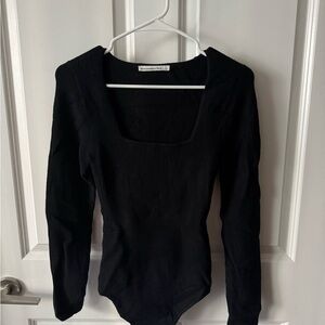 Abercrombie & Fitch Black Ribbed Bodysuit